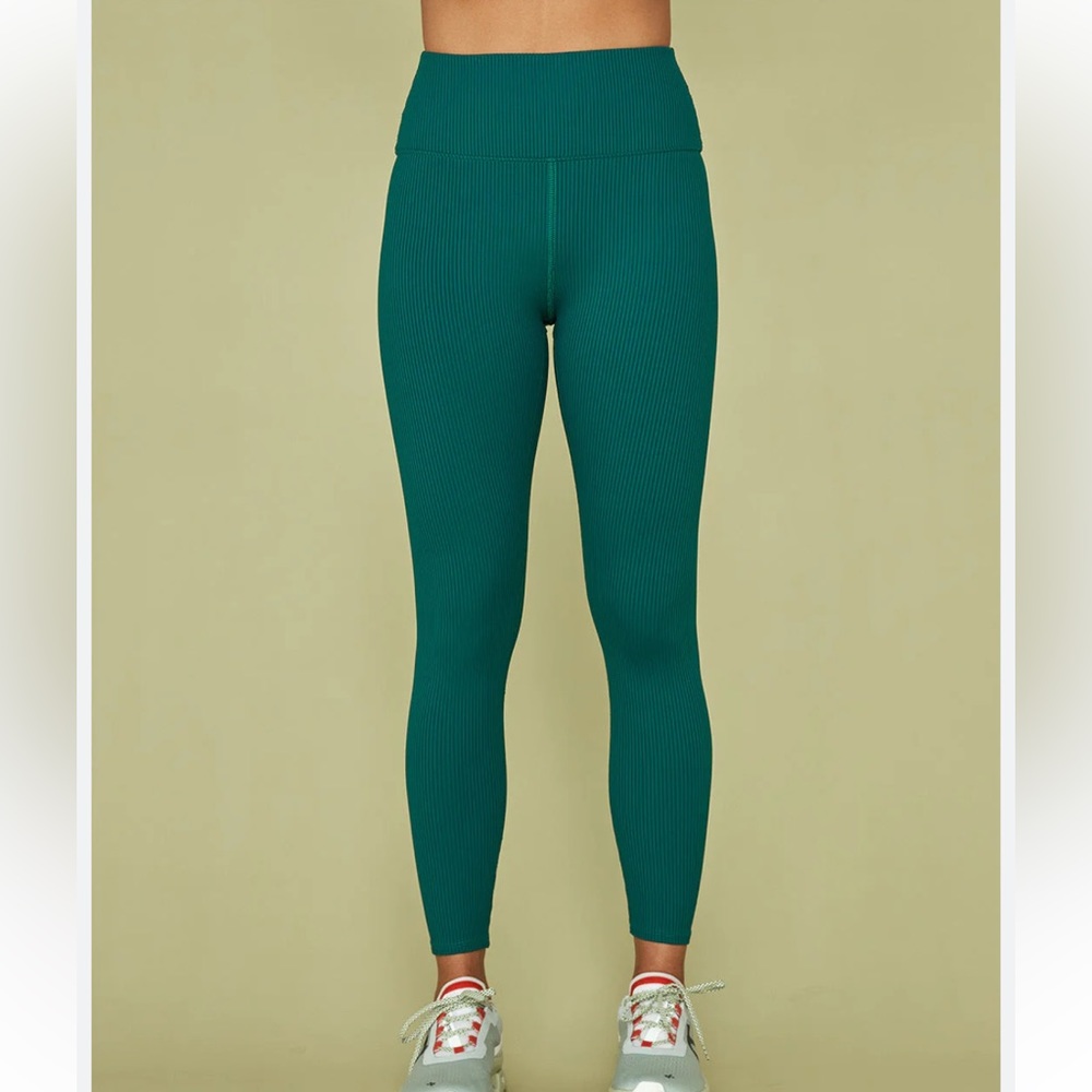 Carbon38 Ribbed 7/8 Leggings in Malachite SZ XXS EUC